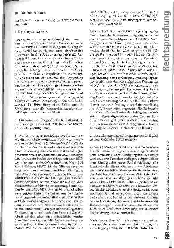 Vorschauseite 3: Außerordentliche Kündigung wegen Nicht-benachrichtigung des diensthabenden Arztes