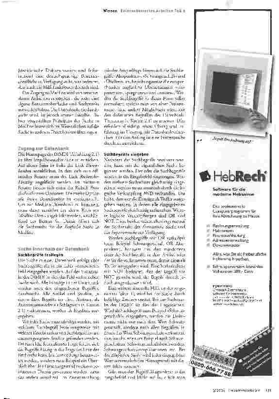 Vorschauseite 2: Die eigene Arbeit voranbringen:Recherchieren in einer Datenbank