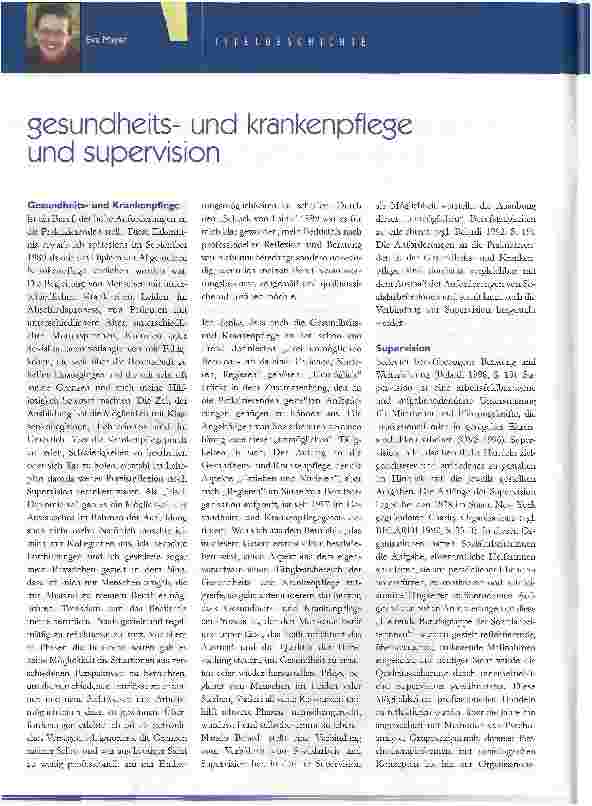 Vorschauseite 1: gesundheitsund krankenpflege und supervision