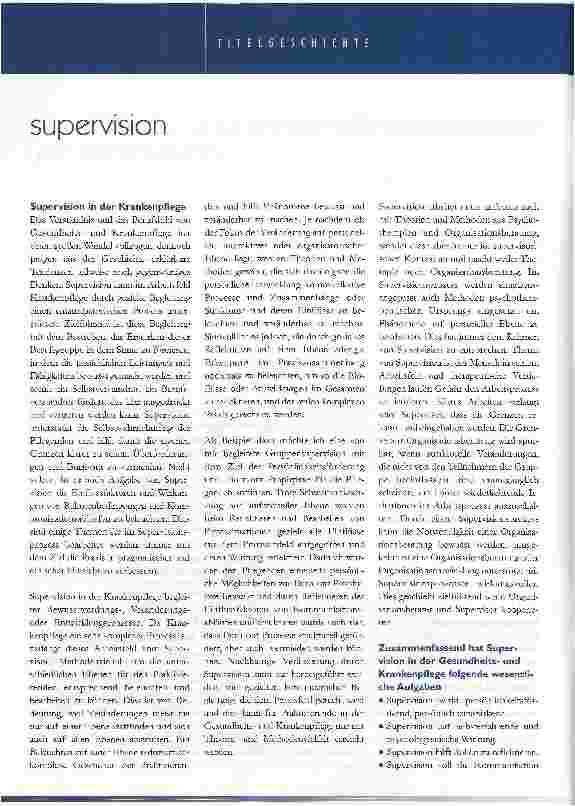 Vorschauseite 3: gesundheitsund krankenpflege und supervision