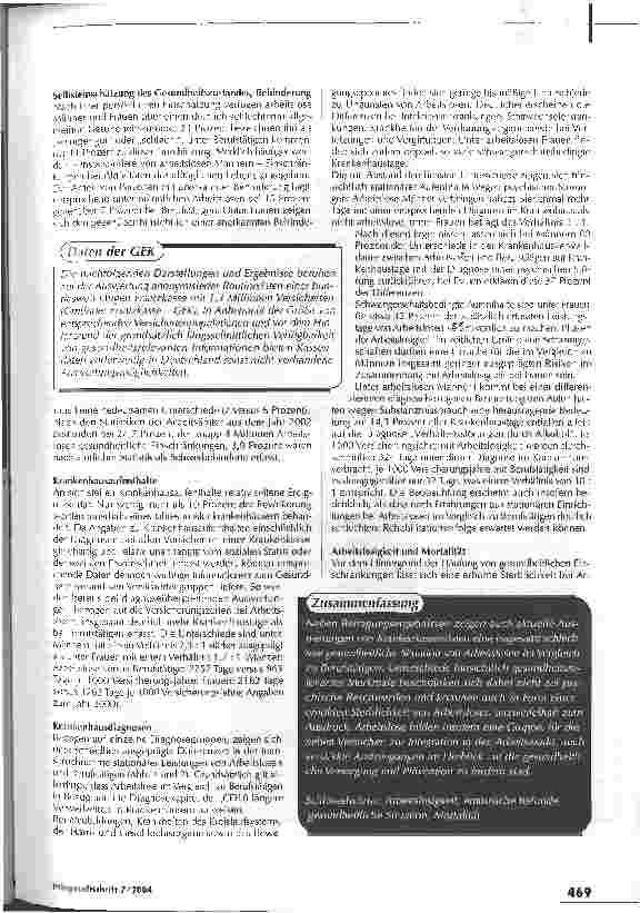 Vorschauseite 2: Kranke Wirtschaft - kranke MenschenArbeitslosigkeit und Gesundheit