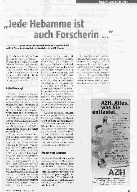 Vorschauseite 1: Jede Hebamme ist auch Forscherin...
