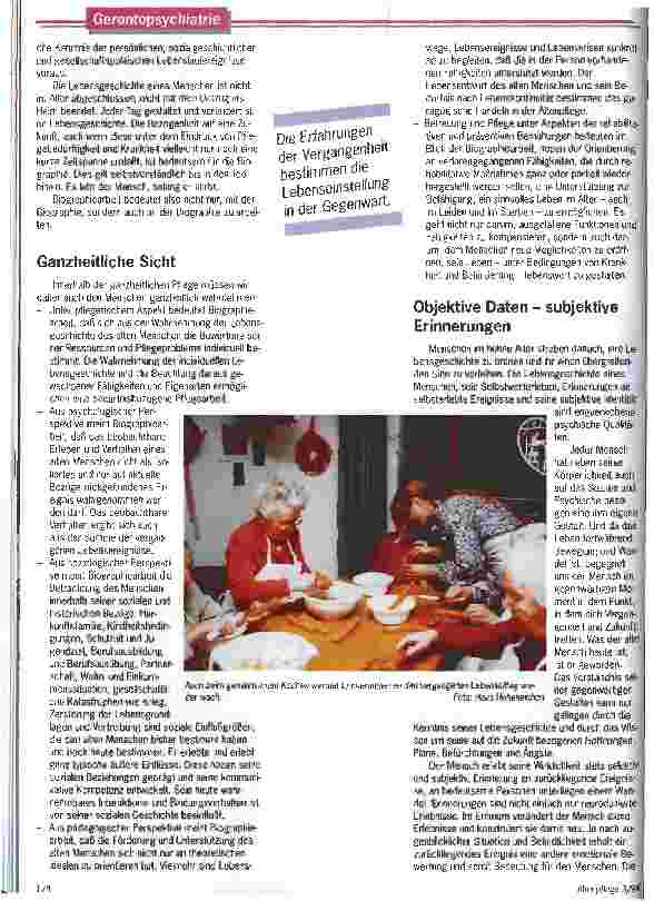 Vorschauseite 2: Was der alte Mensch heute ist, ist er geworden Biographiearbeit und ihre Umsetzung im pflegerischen Prozeß