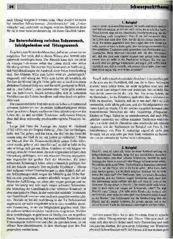 Vorschauseite 2: Suizidwünsche bei Schwerkranken