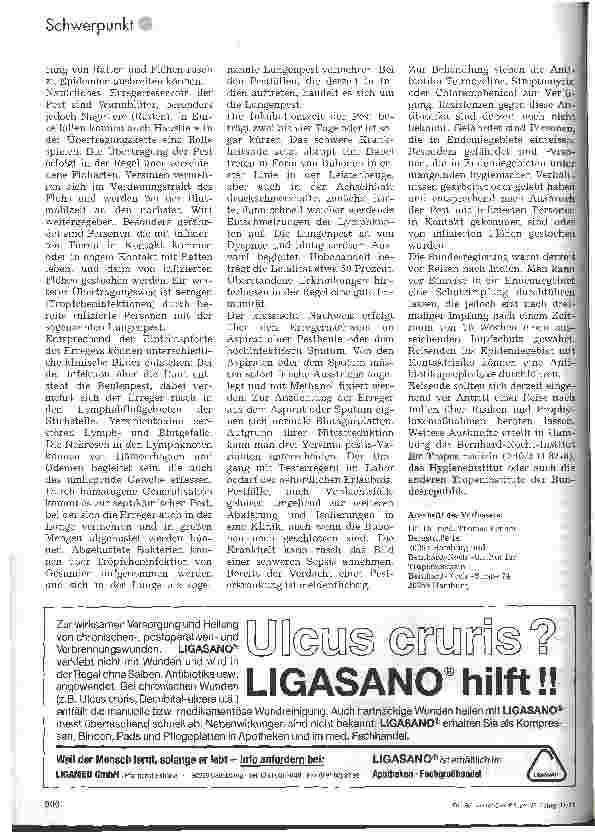 Vorschauseite 2: Kurzinformationen zu Yersinia pestis