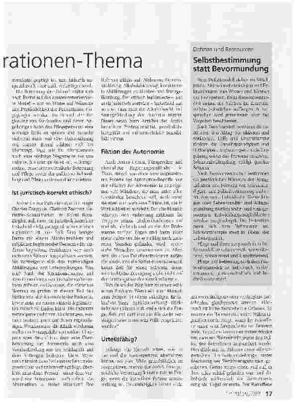 Vorschauseite 2: Das Alter als komplexes Generationen-ThemaTagung im Psychiatriezentrum Münsingen