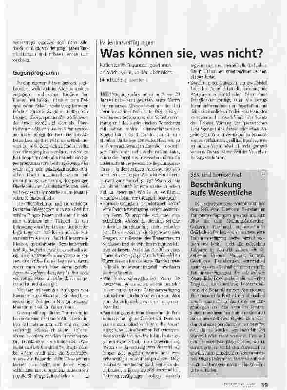 Vorschauseite 4: Das Alter als komplexes Generationen-ThemaTagung im Psychiatriezentrum Münsingen