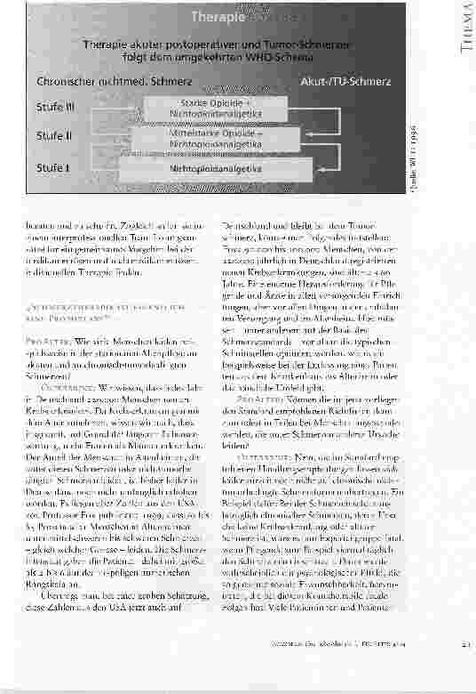 Vorschauseite 2: EINE ERFOLGREICHE SCHMERZBEHANDLUNG KANN PFLEGEBEDÜRFTIGKEIT VERHINDERN