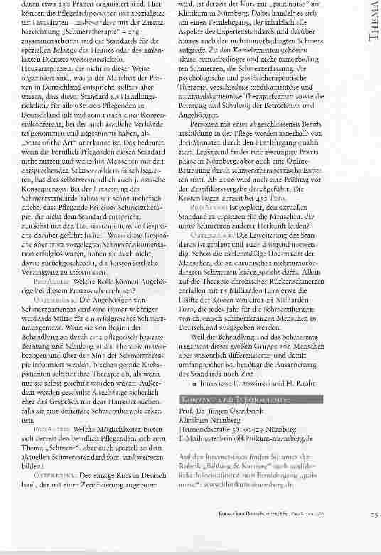 Vorschauseite 4: EINE ERFOLGREICHE SCHMERZBEHANDLUNG KANN PFLEGEBEDÜRFTIGKEIT VERHINDERN