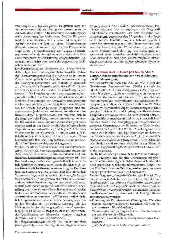 Vorschauseite 2: Verantwortungsverteilung bei der Versorgung chronischer Wunden - Änderungen infolge der Übertragungsrichtlinie