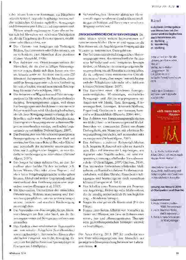Vorschauseite 4: «Wandering» in der Gemeinde
