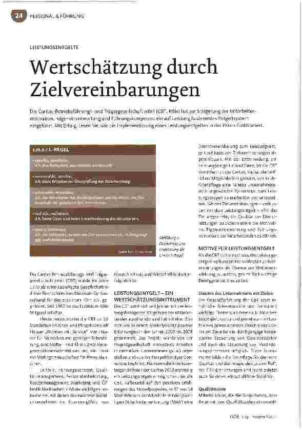 Vorschauseite 1: Wertschätzung durch Zielvereinbarungen