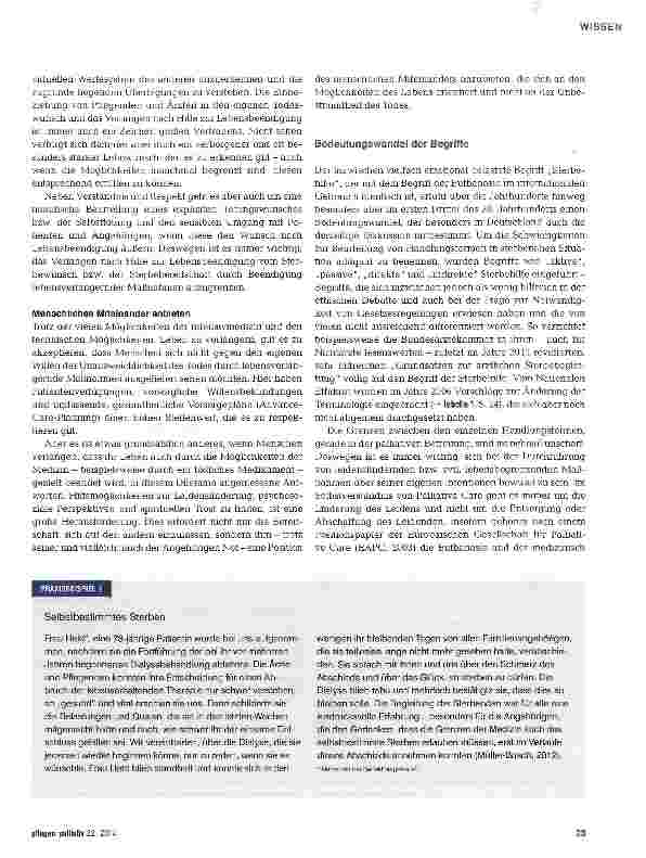 Vorschauseite 2: „Ich will sterben Eine ethische und kommuni kative Herausforderung