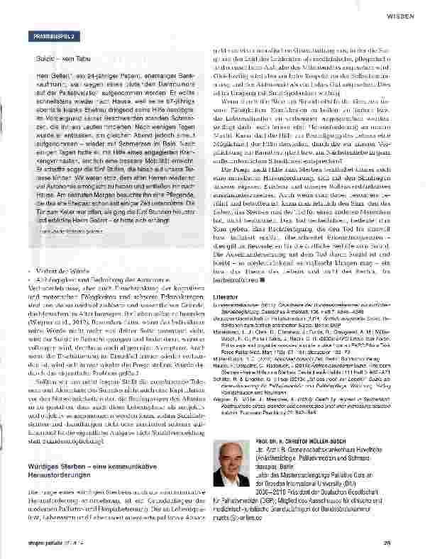 Vorschauseite 4: „Ich will sterben Eine ethische und kommuni kative Herausforderung