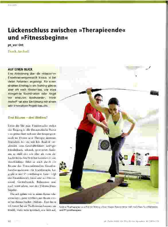 Vorschauseite 1: Lückenschluss zwischen »Therapieende« und »Fitnessbeginn«
