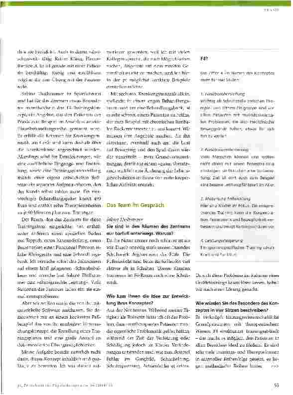Vorschauseite 2: Lückenschluss zwischen »Therapieende« und »Fitnessbeginn«
