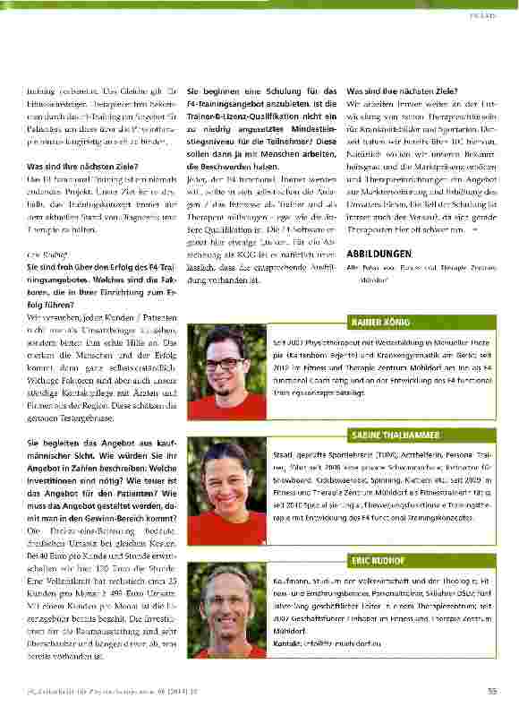Vorschauseite 4: Lückenschluss zwischen »Therapieende« und »Fitnessbeginn«