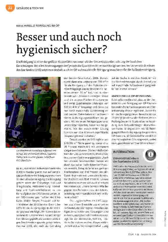 Vorschauseite 1: Besser und auch noch hygienisch sicher?
