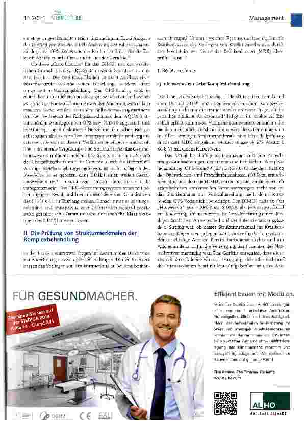 Vorschauseite 2: Komplexbehandlungen und Strukturprüfungen durch die Krankenkassen und den AADK