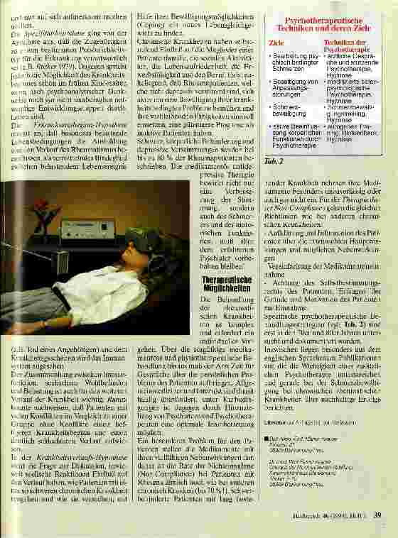 Vorschauseite 2: Psyche und Rheuma Seelische Reaktionen und Krankheitsverlauf