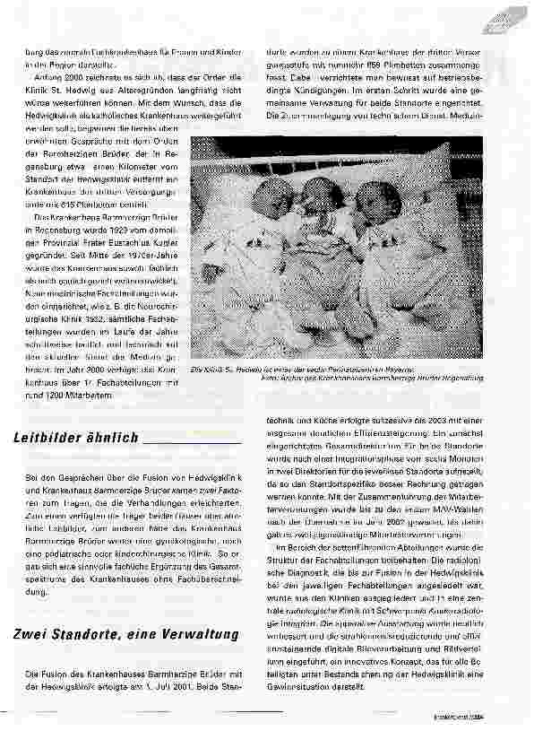 Vorschauseite 2: Kooperieren und FusionierenKooperation im Gesundheitswesen - ein Erfolgskonzept am Beispiel der Barmherzigen Brüder Regensburg
