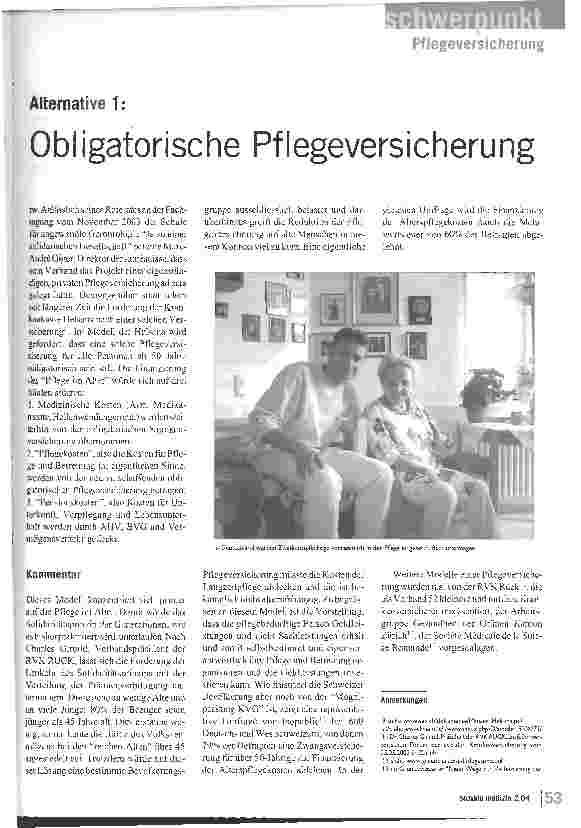 Vorschauseite 5: Die Finanzierung der LangzeitpflegeDas KVG als Mogelpackung