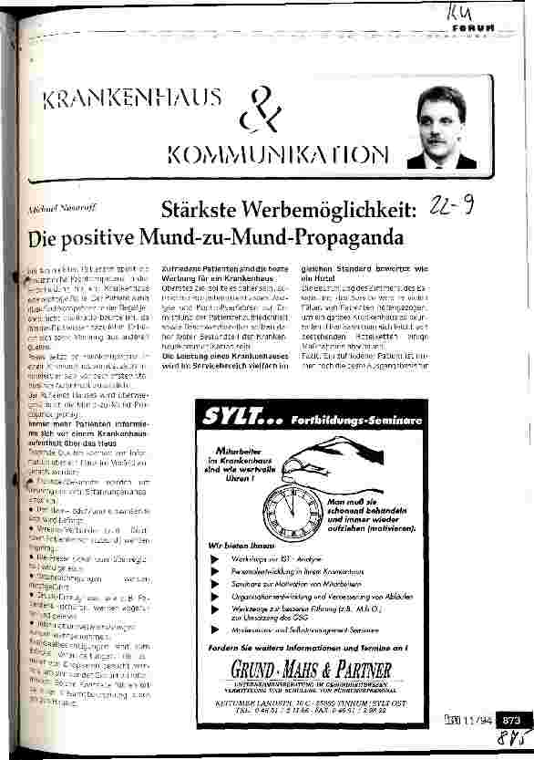 Vorschauseite 1: Stärkste Werbemöglichkeit: Die positive Mund-zu-Mund-Propaganda