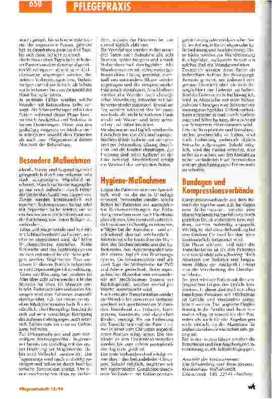 Vorschauseite 3: Die Versorgung ist für Patienten und Pflegende eine große psychische und physische Belastung Verbrennungen und Verbrühungen im Kindesalter