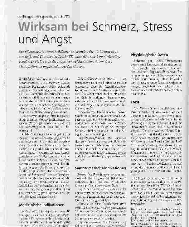 Vorschauseite 1: Wirksam bei Schmerz, Stress und Angst. Reiki und Therapeutic Touch (TT)