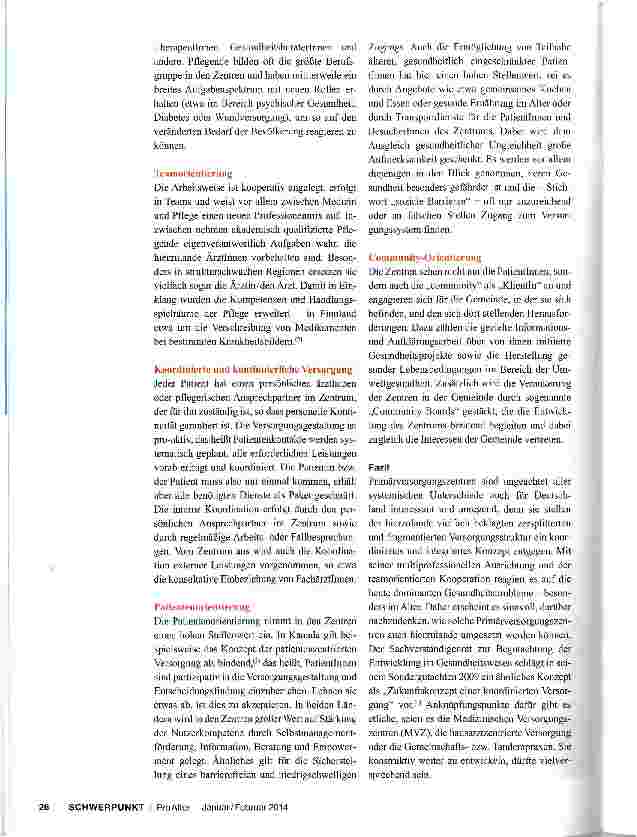 Vorschauseite 3: Zukunftskonzept Multiprofessionelle Primärversorgungszentren