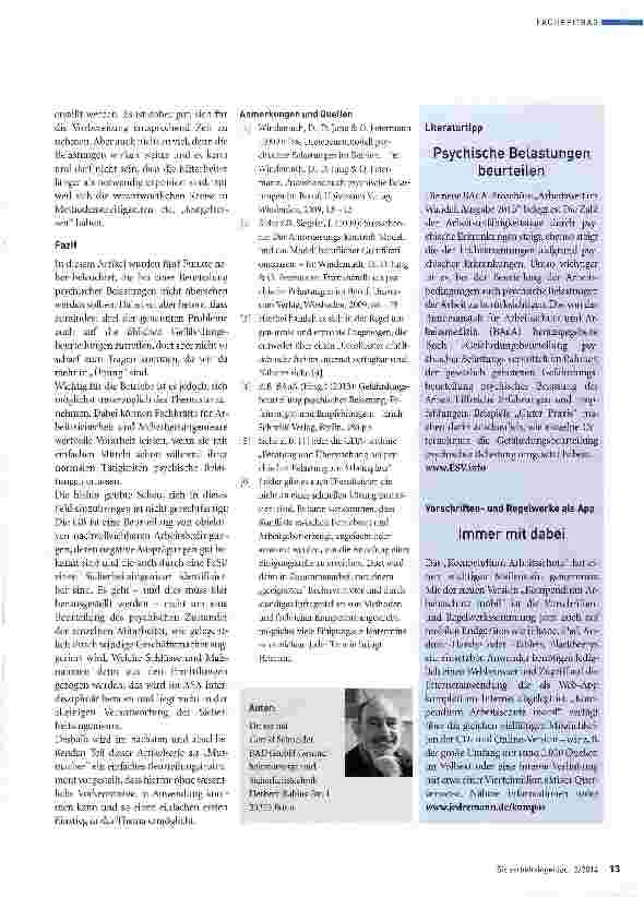 Vorschauseite 6: Gefährdungsbeurteilung zu psychischen Belastungen: Was es zu bedenken gilt