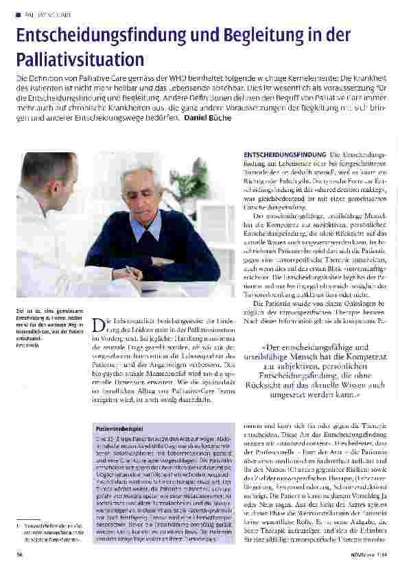 Vorschauseite 1: Entscheidungsfindung und Begleitung in der Palliativsituation