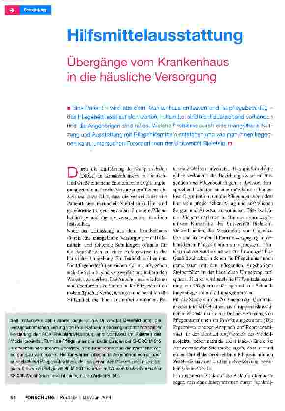 Vorschauseite 1: Hilfsmittelausstattung Übergänge vom Krankenhaus in die häusliche Versorgung