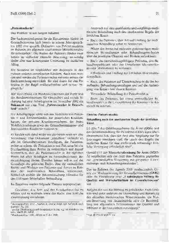 Vorschauseite 2: Patientenrechte aus Sicht der DKV Deutscher Krankenversicherung AG