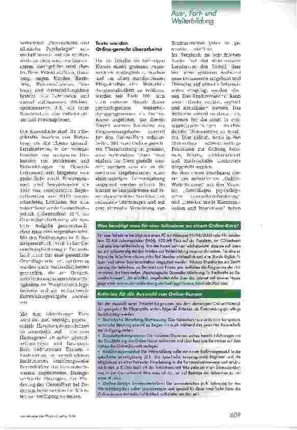 Vorschauseite 2: Psychologische Gesundheitsförderung OnlineZeitsparende und zugangsfreundliche Möglichkeit der Weiterbildung für Fachkräfte im Gesundheitswesen