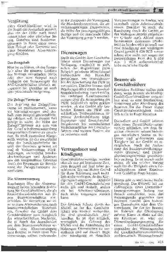 Vorschauseite 2: Der Geschäftsführervertrag bei der Krankenhaus-GmbH