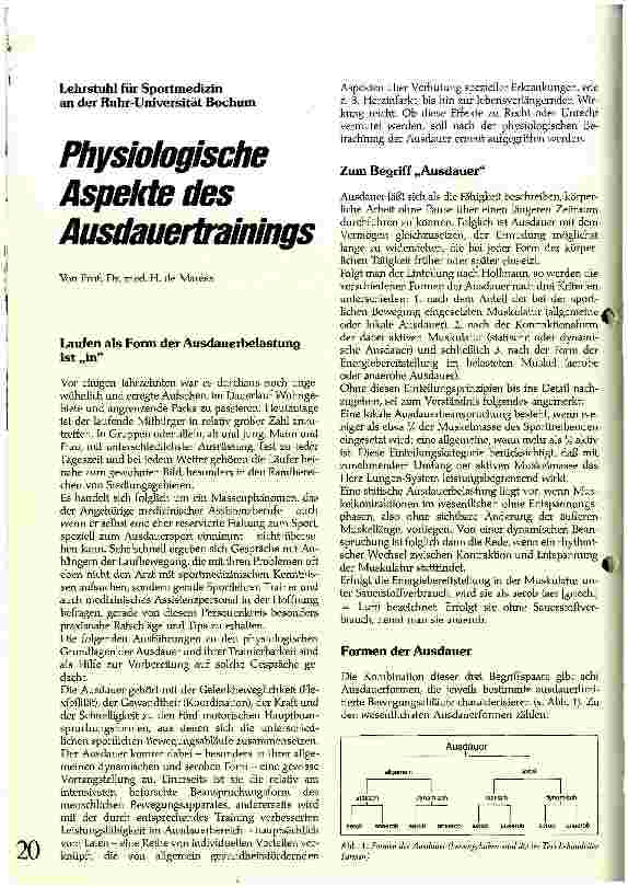 Vorschauseite 1: Physiologische Aspekte des Ausdauertrainings