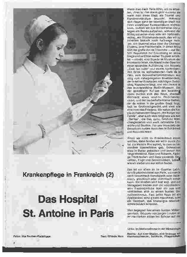 Vorschauseite 1: Krankenpflege in Frankreich (1) Das Hospital St. Antoine in Paris