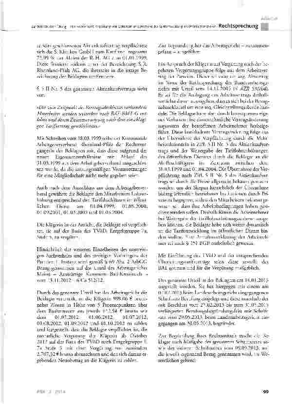 Vorschauseite 2: Zur betrieblichen Übung - hier: wiederholte Anpassung von Gehältern entsprechend der Tarifentwicklung im öffentlichen Dienst