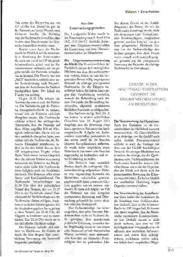 Vorschauseite 2: Nachtdienst: Der fachliche Standard ist einzuhalten
