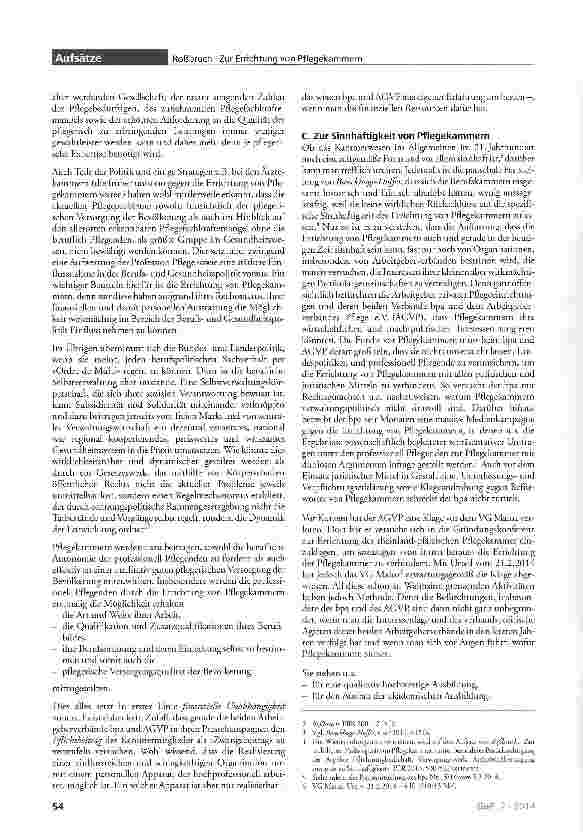 Vorschauseite 2: Zur Errichtung von Pflegekammern - Der Wahnsinn der Pflegekammergegner hat Methode