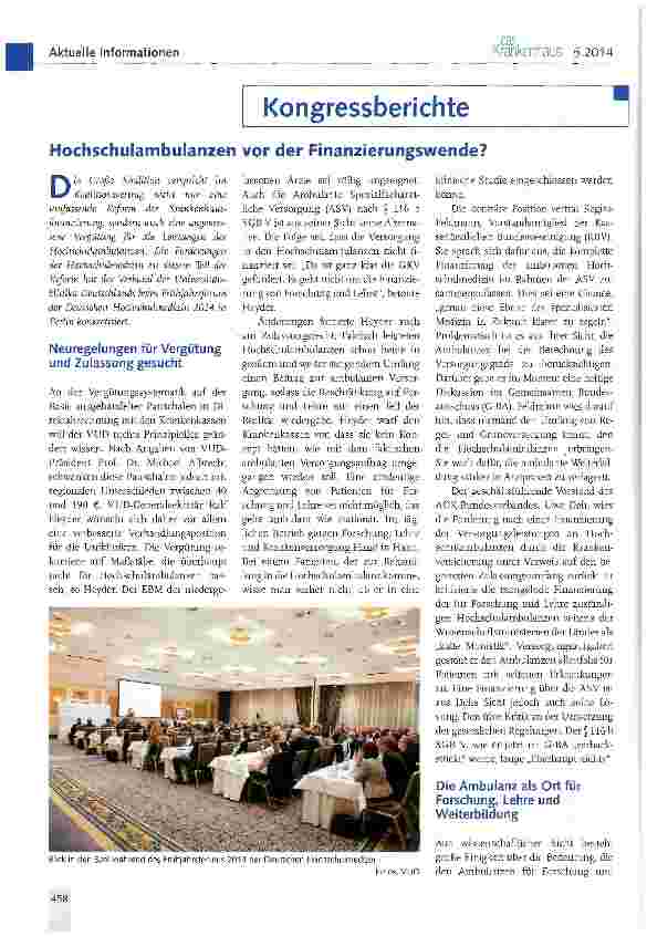 Vorschauseite 1: Hochschulambulanzen vor der Finanzierungswende?