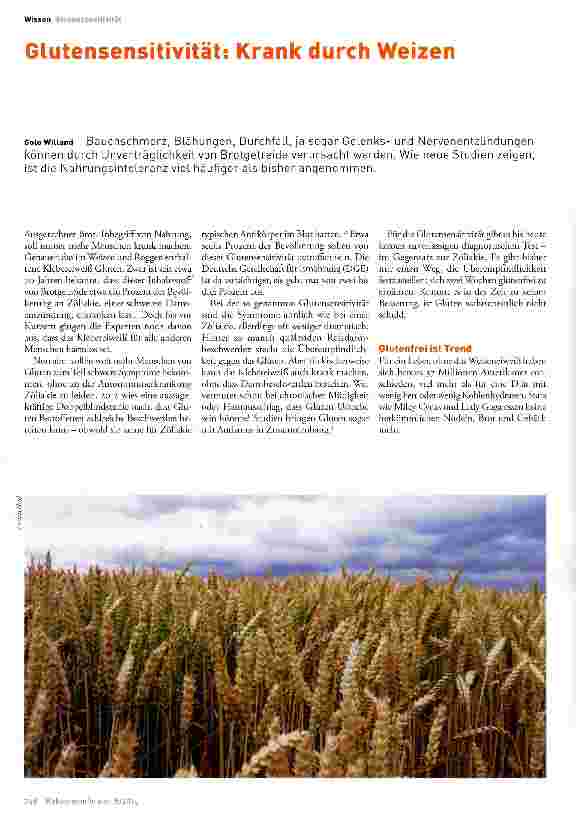 Vorschauseite 1: Glutensensitivität: Krank durch Weizen