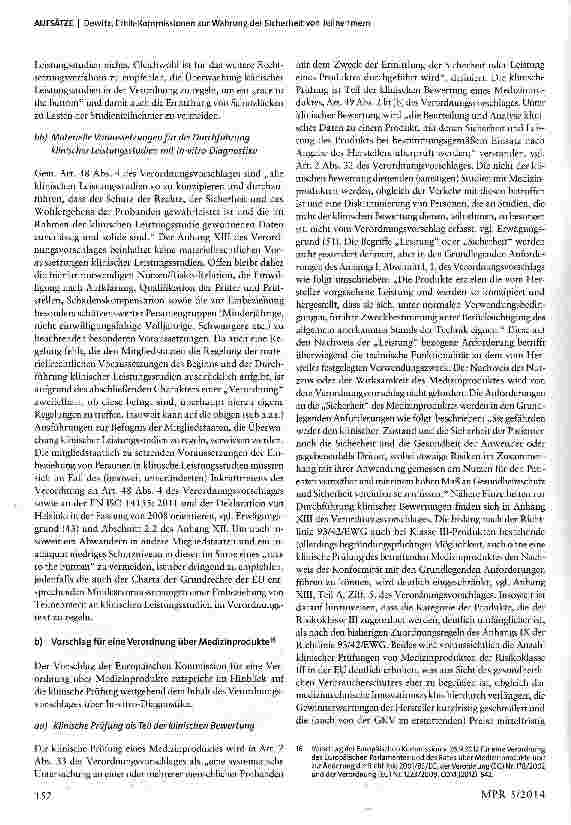 Vorschauseite 4: Ethik-Kommissionen zur Wahrung der Sicherheit von Teilnehmern an klinischen Prüfungen von Medizin-produkten und Leistungsbewertungsprüfungen von In-vitro-Diagnostika -Teil 2