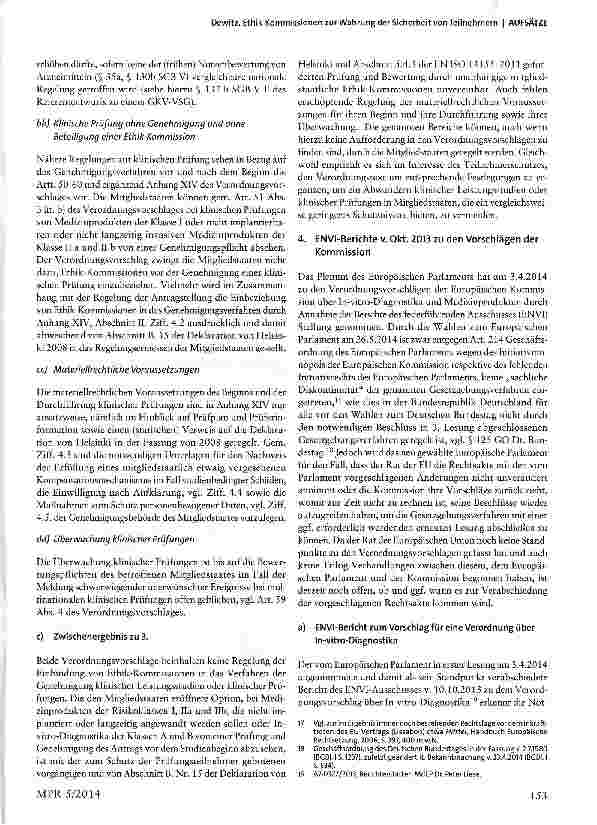 Vorschauseite 5: Ethik-Kommissionen zur Wahrung der Sicherheit von Teilnehmern an klinischen Prüfungen von Medizin-produkten und Leistungsbewertungsprüfungen von In-vitro-Diagnostika -Teil 2