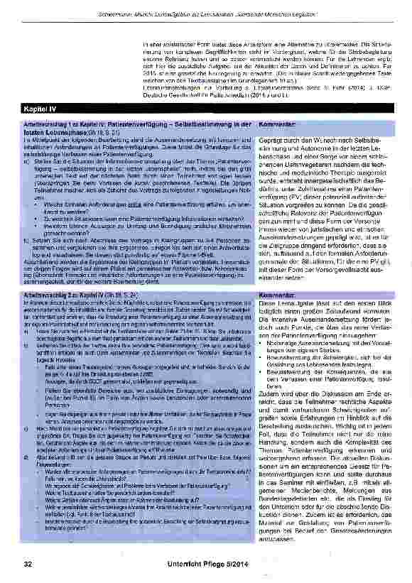 Vorschauseite 5: Lernaufgaben zur Lernsituation „Sterbende Menschen begleiten