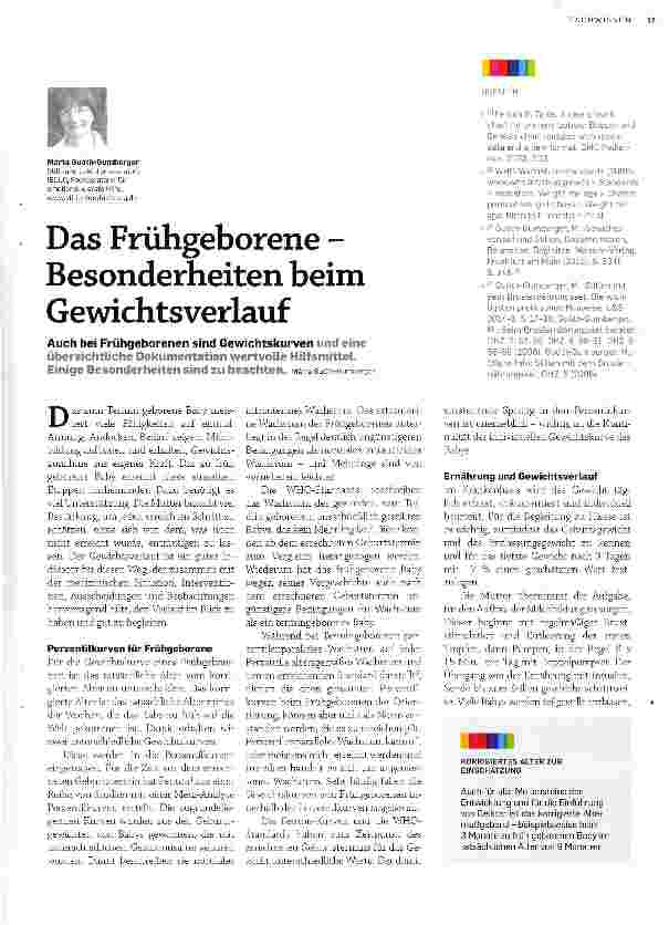 Vorschauseite 1: Das Frühgeborene -Besonderheiten beim Gewichtsverlauf