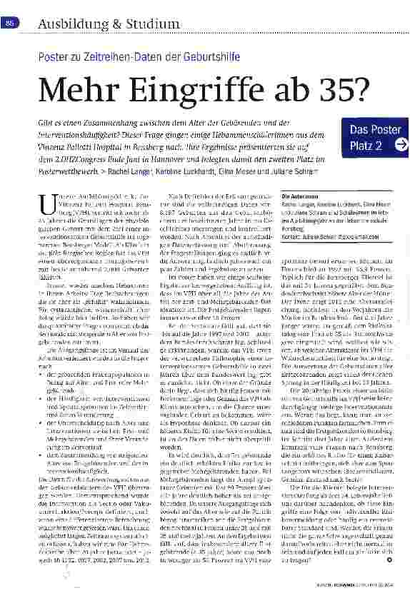 Vorschauseite 1: Mehr Eingriffe ab 35?