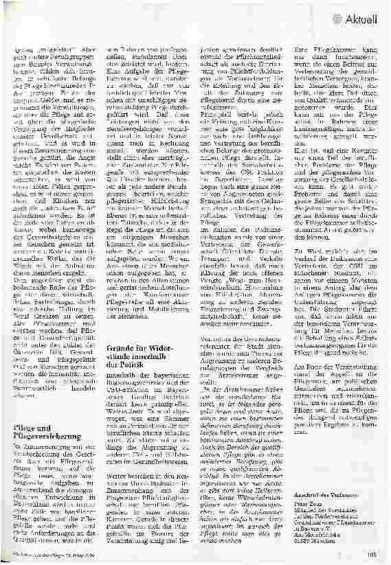 Vorschauseite 2: Förderverein zur Gründung einer Pflegekammer in Bayern e. V. Eine Podiumsdiskussion mit bayerischen Landtagsabgeordneten
