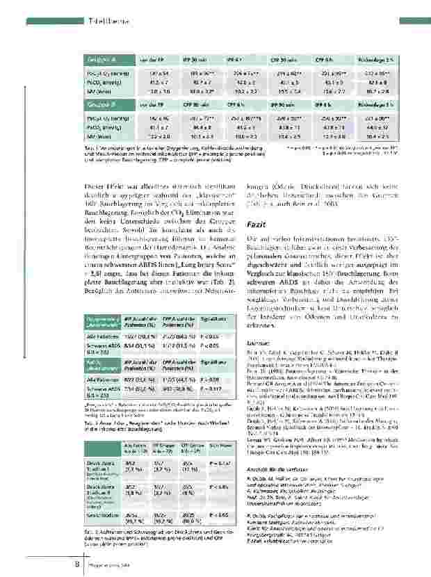 Vorschauseite 5: Inkomplette (135°) versus komplette (180°) BauchlagerungVergleichende Studie an drei süddeutschen Kliniken
